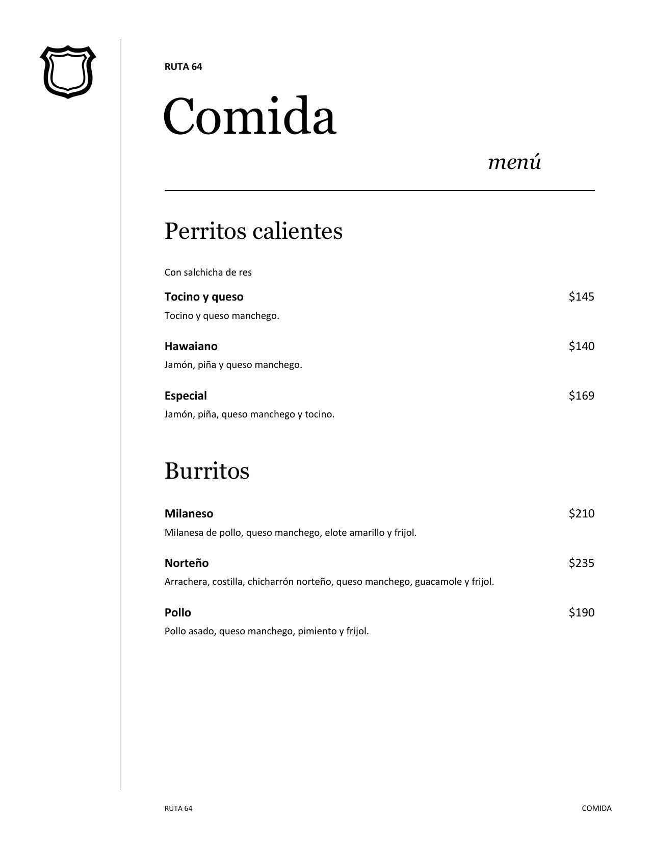 Menú de comida, página 4