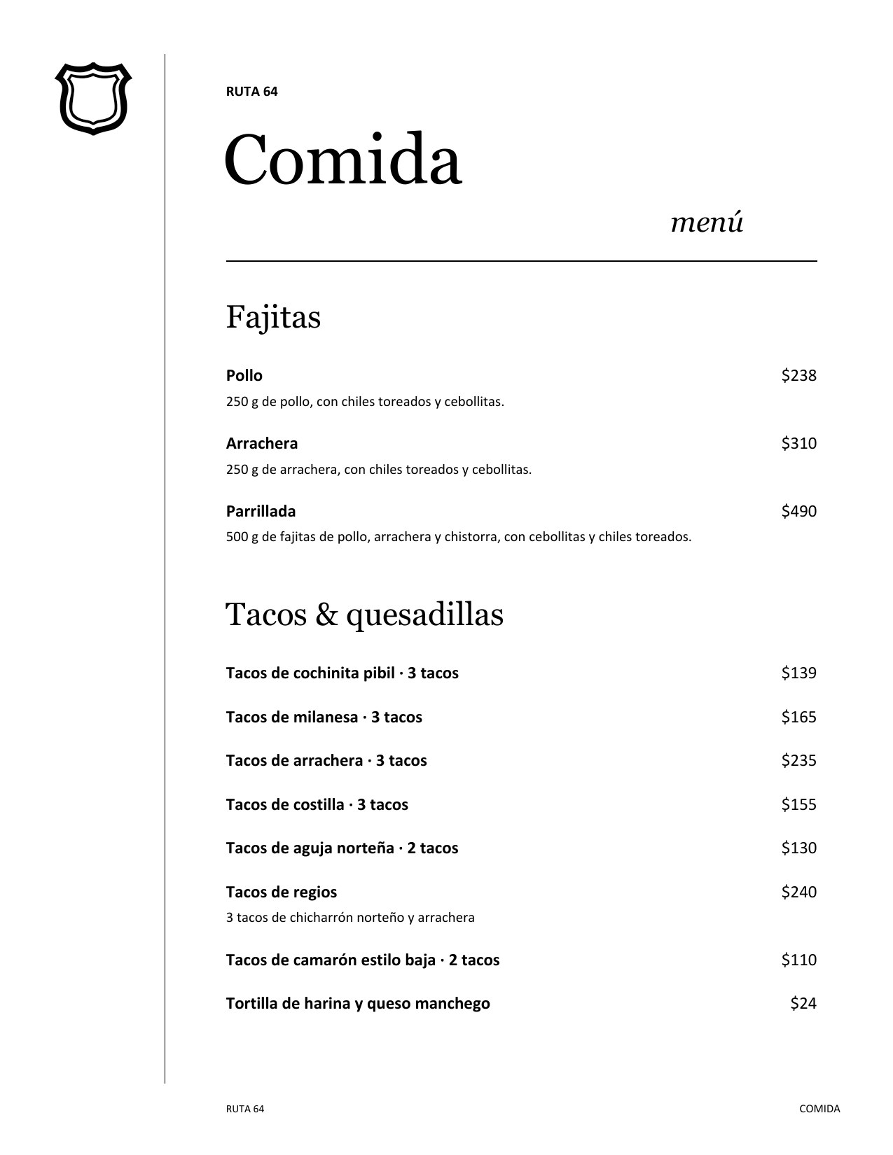 Menú de comida, página 5